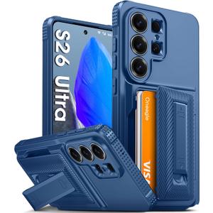 Oneagle Wallet for Samsung Galaxy S26 Ultra Case 6.9" with Card Holder (4-5 Cards)[RFID Blocking] Full Camera Protection, with Kickstand 15FT MIL-Grade Shockproof Rugged Phone Case for S26 Ultra, Blue