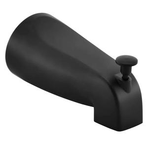 Slip Fit Tub Spout with Pull-Up Diverter for 1/2 inch Copper Tube, Matte Black