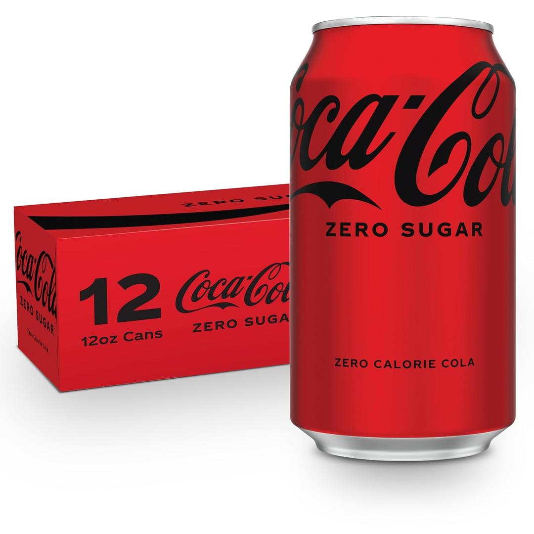 Coke Zero Sugar Cola Soda, 12 oz, 12 Pack (Package May Vary) BB 8/18/25