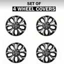 Premium Universal Hubcaps 15 inch, Compatible with Steel Wheels, Set of 4 (Gunmetal Grey-Black)