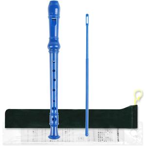 Mr.Power Soprano Recorder German Style C Key 8 Holes Easy Instrument for Beginners School Student Home Entertainment (Blue)