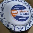 BYSNOW 140 Pack Paper Plates 10 inch, Disposable Heavy Duty Bulk Plates, Soak Proof for Dinner, Party, Birthday and Picnic