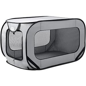 Love's Cabin 36in Portable Large Dog Bed - Pop Up Dog Kennel, Indoor Outdoor Crate for Pets, Portable Car Seat Kennel, Cat Bed Collection, Grey : Pet Supplies