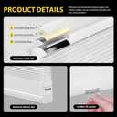 UNISHADES Light Filtering Cordless Cellular Shades, Honeycomb Blinds for Indoor Windows, for Window Size 34" W 64" H White