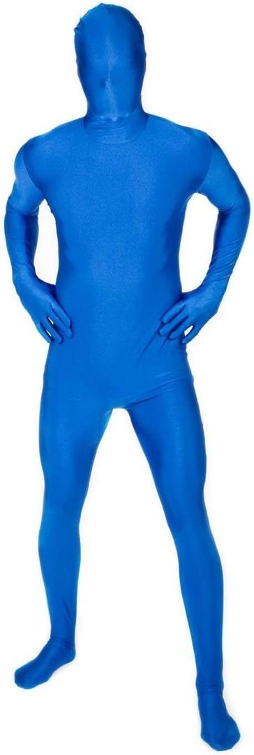 Morphsuits Full Body Costume Halloween Bodysuit, Spandex Bodysuit Costumes Adult, Morph Suits Adults, Mens Halloween Costumes (Medium, Blue)