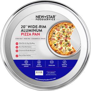 New Star Foodservice Aluminum Pizza Pan, 20 Inch