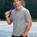 MAGCOMSEN Polo Shirts for Men Short Sleeve Collared Golf Shirt with Pocket Moisture Wicking Quick Dry Performance Polos (Gray), Size: Medium