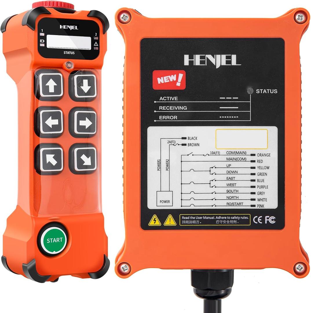 6 Channel 12-65V 12V 24V Industrial Wireless Crane Radio Remote Control for Electric Chain Hoist Overhead Bridge Travelling Crane Transmitter and Receiver