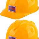 2 Pack Kids Construction Hats Plastic Construction Worker Helmet Kids Toy Construction Hard Hats for Boys Girls Construction Themed Party Supplies