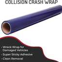 Hi-TECH Collision Crash Wrap 36" x100' Heavy-Duty 3 MIL Automotive Wrap with Adhesive Car Glass & Window Protection Film Clean Removal Weatherproof Barrier