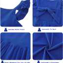 Vieille Girls Summer Dress Kids Tie Back Ruffle Sundress Casual Sleeveless Dresses 3-8 Years (Blue)