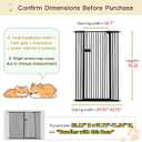 Lumizone Extra Tall Cat Gate 55.12" High 29.92"-42.51" Wide Pet Gate Black | Dog Gate for Doorway Hallway Stairs Pressure Mounted Extra Wide 1.37" Gap No Drilling Auto-Close One-Handed Operation