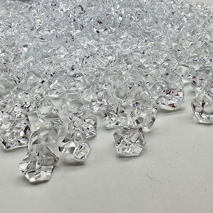 700PCS Fake Ice Cubes, 11 x 14 mm Acrylic Vase Fillers,Plastic Crushed Ice for Centerpiece Table Decorations,Table Scatter, Wedding Decoration, Photography Props