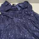 Women's Sequin V-Neck Short Sleeve A-Line Evening Dress Elegant Evening Dresses Party Gowns (Blue, XL)