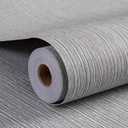 Haimin Grasscloth Wallpaper Textured 24in X 393in Fabric Contact Paper Brown Wall Paper Textured Linen Wallpaper Peel and Stick Self-Adhesive Thick Vinyl Embossed Film Wallpaper (Gray Brown)