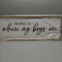 Home Is Where My Boys Are Wall Art: 40 x 15 Inch Rustic Horizontal Framed Sign, Mom of Boys Decor, Boy Room Wall Decor