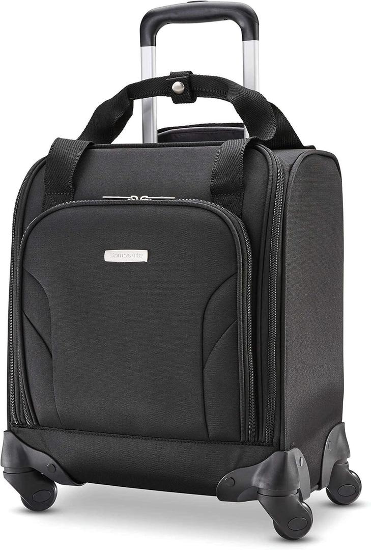 Samsonite Underseat Carry-On Spinner With USB Port, Jet Black, One Size