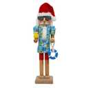 MERRI GLOW Nutcracker Christmas Decor, 14" Wooden Nutcracker Soldier Christmas Decoration Home Mantle Table Fireplace Christmas Ornaments for Festival Party(14" Hawaiian Beach Nutcracker)