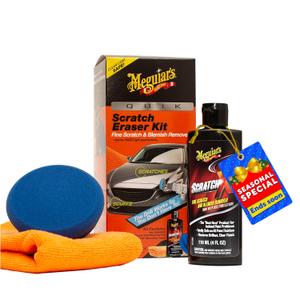 Meguiars Quik Scratch Eraser Kit, Car Scratch Remover for Fixing Surface Blemishes, Includes ScratchX, Drill-Mounted Pad, and Microfiber Towel, Great Car Gifts for Men and Women