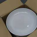 Fasmov Melamine Pasta Bowls, 6 Pack 10 inches 47 Oz Large Salad Serving Bowls, Shallow Salad Bowls, Plastic Dinner Deep Plates, Dishwasher Safe, White