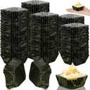 Tanlade 350 Pcs Square Mini Cupcake Liners Disposable Brownie Baking Pan Liners 1.77 Inch Paper Baking Cup for Cup and Cupcakes Party Supplies for Weddings Birthdays Bridal Showers(Black Marble)