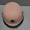 Yesmotor Motorcycle Half Helmet Retro German Handmade Leather Half Face Quick Release Buckle & Goggles - DOT Approved (Pink, XL)