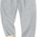 Unisex Kids Winter Active Sherpa-Lined Fleece Sweatpants Warm Athletic Jogger Pants with Pockets 3-14 Years (Gray, S)