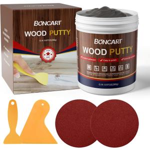 BONCART Wood Filler - Ebony, Paintable, Stainable, Sandable. Quickly Repair Holes, Cracks, Chips, Damage, and Scorched Wooden Furniture