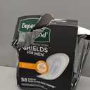 Depend Shields Incontinence Pads for Men, Light Absorbency, Count of 58 
