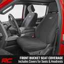 Rough Country Neoprene Seat Covers for 15-22 F-150 |17-22 Super Duty - 91016, Black, Front