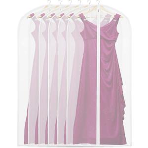 Simple Houseware 60-Inch Clear Garment Bags with Zipper for Suits, Dresses, Costumes, Uniforms - 6 Pack (6 Pack - 60")