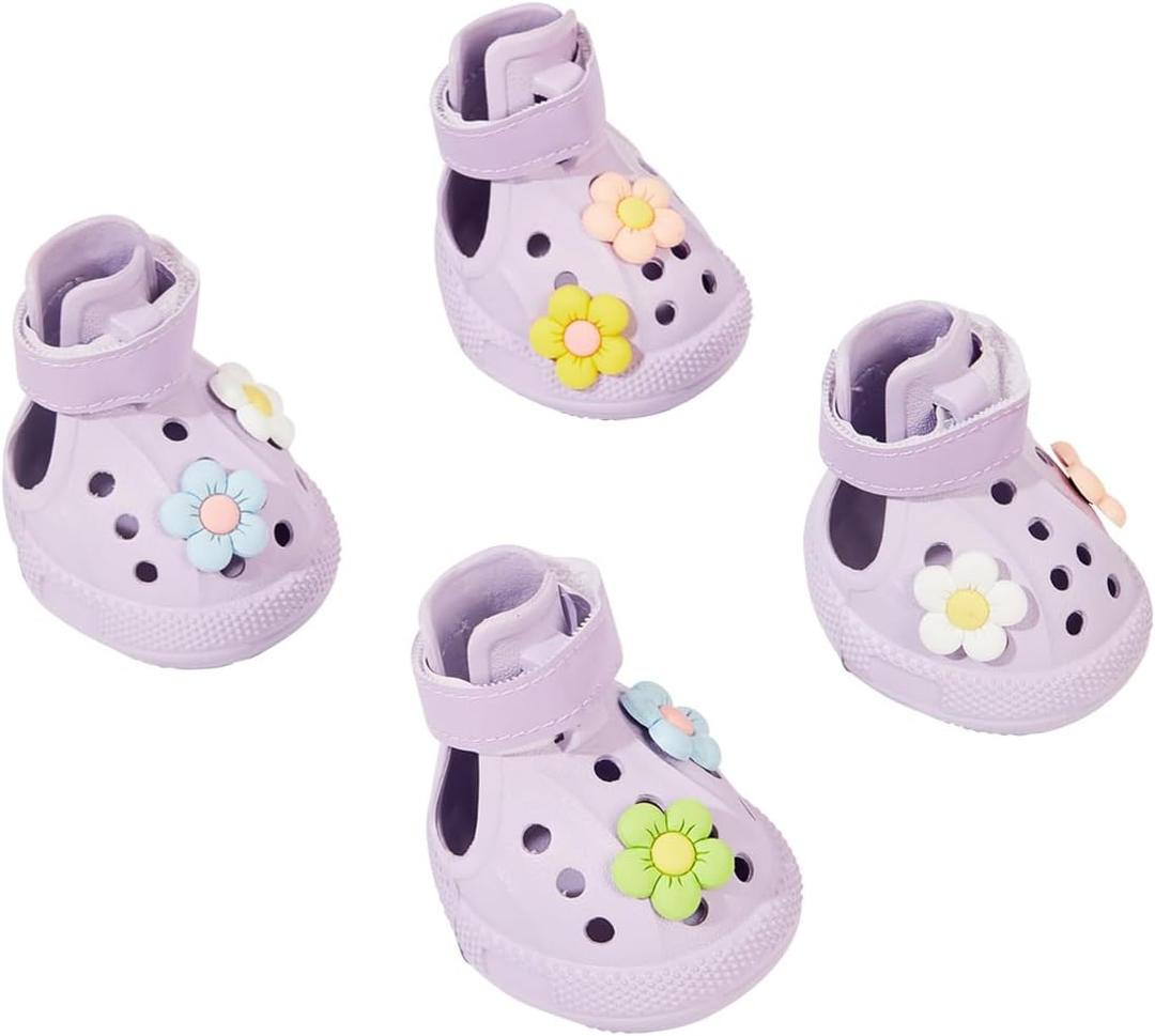 Dog Shoes for Hot Pavement,Waterproof Dog Shoes for Small Medium Dogs,Breathable Non-Slip Dog Boots Paw Protectors with Rubber Soles,Dog Booties for Beach and Snow (Purple, XS)