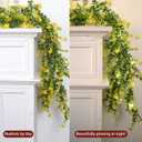 RECUTMS 3 Pcs Green Garland with Lights Fern Hanging Light Fake Hanging Vines Spring Garland with Lights Green Leaf Vines for Spring Home Wall Mantel Party Wedding Fireplace Decoration(Yellow)
