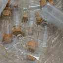 Geiserailie 45 Pcs Mini Glass Bottles with Cork Stoppers Spell Jar Mini Glass Vials Potion Bottles Clear Wishing Jars with 50 Eye Screws 3 Funnels for Party Favors DIY Art Crafts Decoration, 5 Sizes