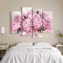 FuShvre Pink Flower Wall Art Hydrangea Floral Canvas Painting Prints for Home Bedroom Living Room Wall Decor Framed Large