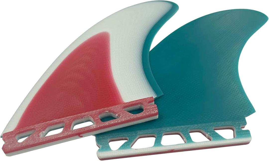 UPSURF Surfboard Fins Twin fins Set(2 Fins) Double Tabs Fins-Solid Fiberglass MR Size Single Tab fin Thruster