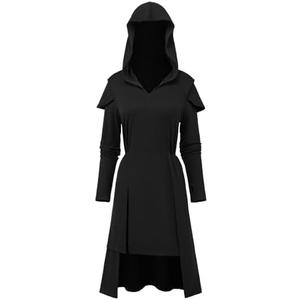 KDAFJLKD Medieval Clothing Women Renaissance Witches Costume Viking Gothic Dresses Cosplay for Halloween Size L