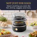 Elite Gourmet EGC1215B Easy Egg Cooker, Stainless-steel Heating Plate, Two-Tiered, 14-Egg Capacity, Soft, Medium, Hard-Boiled, Auto Shut-Off, Omelets, Poached Eggs, Measuring Cup, Piercing Pin, Black