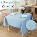 Biscaynebay Fabric Square Tablecloths 70x70 Inches, Light Blue Water Resistant Spill Proof Card Table Cloth Folding Table Cover for Dining, Kitchen, Wedding and Parties, Machine Washable