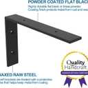 6-Pack Heavy Duty 10-Inch Black Shelf Brackets, L Shelf Bracket 10 Inch for Floating Shelves, 1/5-Inch Thick