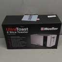 Mueller UltraToast Full Stainless Steel Toaster 2 Slice, Long Extra-Wide Slots with Removable Tray, Cancel/Defrost/Reheat Functions, 6 Browning Levels with LED Display, Housewarming Gifts New Home