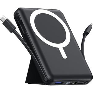 Azmuth for MagSafe Portable Charger, 10000mAh Magnetic Power Bank with 20W PD USB-C Fast Charging LED Display for MagSafe Battery Pack, Magnetic Travel Charger for iPhone 17/16/15/14/13/12 Series