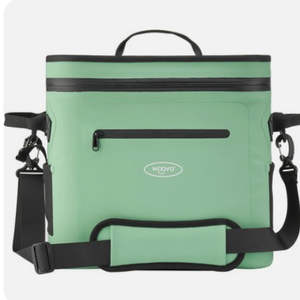 ​WOOVO 20 Can Cooler Bags Insulated, 100% Leakproof Design with Welded Seams, Soft-Sided Ice Chest for Camping, Picnic (Airtight Zipper, Adjustable Strap, Mesh Pockets, Bottle Opener)​ Green