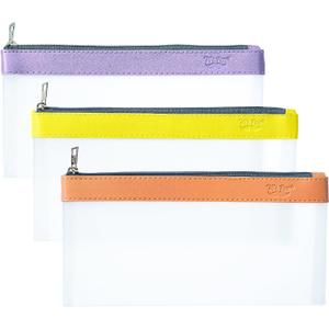 Mr. Pen- Clear Pencil Pouch, 3 Pack, Clear Pencil Case, Pencil Bags (Sunset)