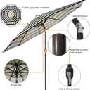 Blissun 9' Outdoor Patio Umbrella, Outdoor Table Umbrella, Yard Umbrella, Market Umbrella with 8 Sturdy Ribs, Push Button Tilt and Crank