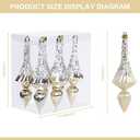 RoseCraft Christmas Ornaments Set, 6.3Inch Plastic Shatterproof Christmas Ball Hanging Ornaments for Xmas Tree Decorations, for Indoor Home Thanksgiving Halloween Party Decor - 6Pcs / Champagne.