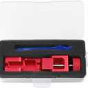 Universal Spark Plug Gap Tool with 32 Blade Steel Feeler Gauge, Spark Plug Gapping Tool for Most 10mm 12mm 14mm 16mm Spark Plugs, Spark Plug Gapper Adjustment Tool, Red