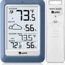 Indoor Outdoor Thermometer Hygrometer Wireless Weather Station, Temperature Humidity Monitor Battery Powered Inside Outside Thermometers with 330ft Range Remote Sensor(Blue)
