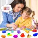 28 Packs Valentine Mochi Squishy Toys with Valentine Cards Animal Squishies for Kids Valentines Day Gift Exchange Classroom Prizes Valentine Party Favors Supplies