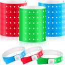 Henoyso 300 Pcs Mixed Color Plastic Wristbands for Events Vinyl Wristband Plastic Bracelet for Events Arm Band Identification for Concerts Carnivals